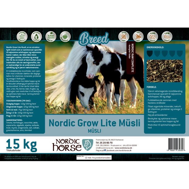 Nordic Horse Grow Lite Musli - 15kg